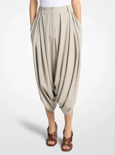 Michael Kors Draped Tissue Wool Culottes In Metallic