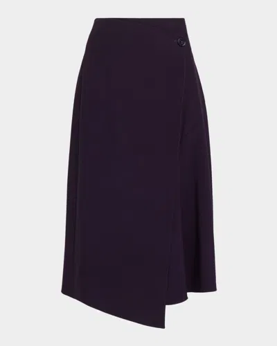 MICHAEL KORS DRAPED WOOL BROADCLOTH WRAP MIDI SKIRT