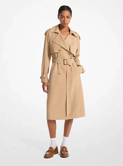 Michael Kors Draped Woven Trench Coat In Natural