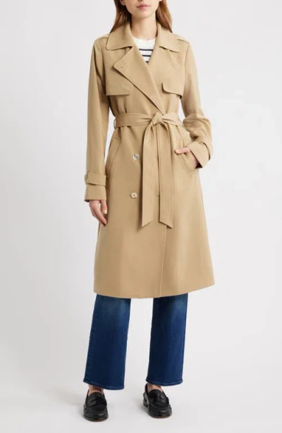 Michael Kors Drapery Tie Waist Trench Coat In Multi