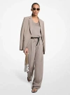 Michael Kors Drapey Satin Wide Leg Pants In Gray