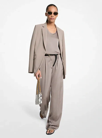 Michael Kors Drapey Satin Wide Leg Pants In Gray