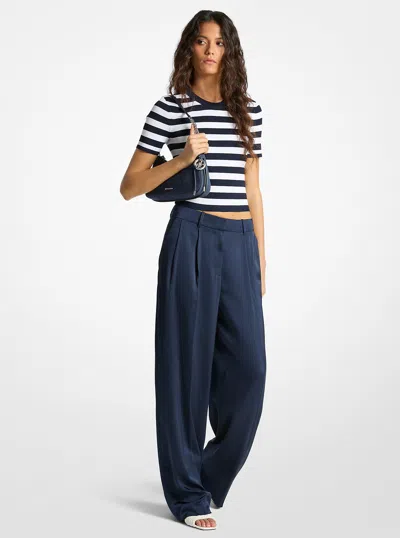 Michael Kors Drapey Satin Wide Leg Pants In Black