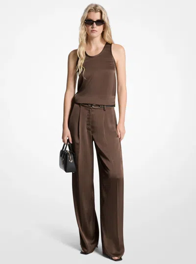 Michael Kors Drapey Satin Wide Leg Pants In Multi