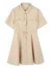 Michael Kors Drawstring Dress In Neutrals