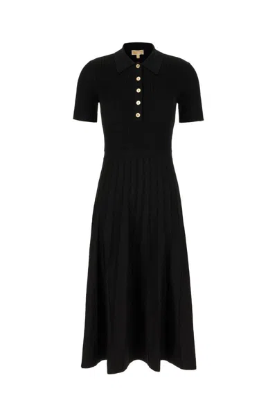 Michael Kors Black Viscose Blend Midi Dress