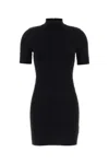 Michael Kors Logo Jacquard Knit Mock Neck Dress In Black