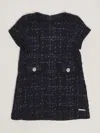 Michael Kors Short-sleeve Tweed Dress In Blu