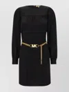 Michael Kors Dress In Triacetate Blend With Puff Sleeves In Black