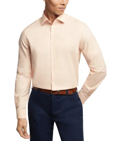 Michael Kors Dress Shirt Menorange Wrinkle Resistant Collared Fts160 In Orange