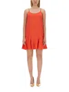 Michael Kors Dress With Chain Straps In Red
