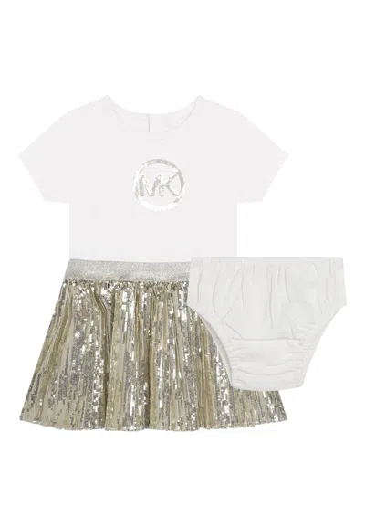 Michael Kors Kids' Dress With Logo  In Ivory