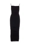 Michael Kors Form-fitting Midi Dress With Spaghetti Straps In Black