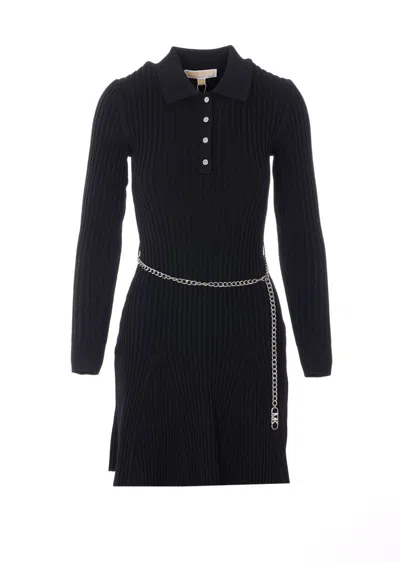 Michael Kors Black Stretch Knit Mini Dress