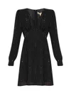 Michael Kors Rhinestone Georgette Dress In Black
