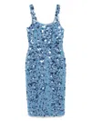 Michael Kors Cornflower Blue Midi Dress In Blue