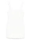 Michael Kors White Sleeveless Mini Dress With Round Neck And All-over Floral Embroidery In Tech Fabric Stretch Wo In White