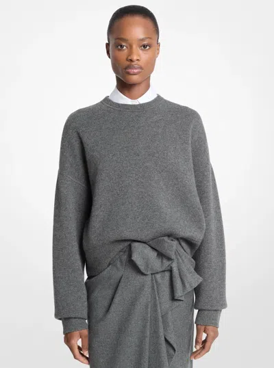 Michael Kors Drop Shoulder Cashmere Blend Sweater In Grey In Gray