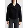 Michael Kors Drop Shoulder Oversize Crop Coat In Black