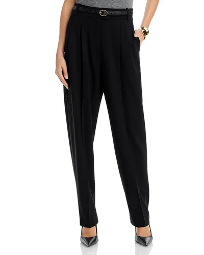 Michael Kors Dru Tapered Pleat Trousers In Black