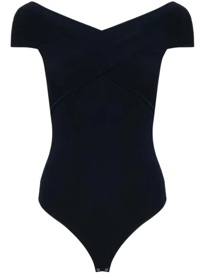 Michael Kors Eco Criss Cross Bodysuit Clothing In Blue