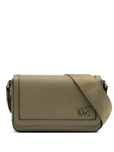 Michael Kors Edison Crossgrain Messenger Bag In Green