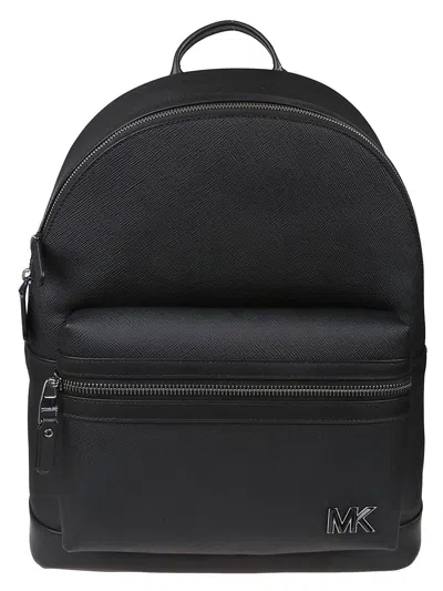 Michael Kors Edison Logo Plaque Backpack In Black