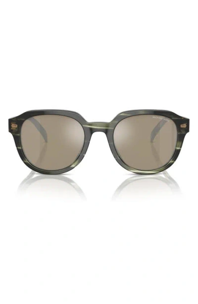 Michael Kors Eger 52mm Round Sunglasses In Olive