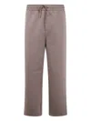 Michael Kors Elastic-waistband Cotton Trousers In Gray