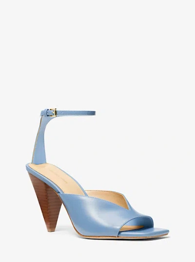 Michael Kors Electra Leather Sandal In Blue