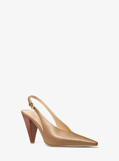 Michael Kors Electra Leather Slingback Pump In Brown