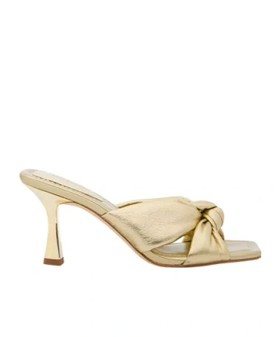 Michael Kors Elena 75mm Metallic Sandals In Nude
