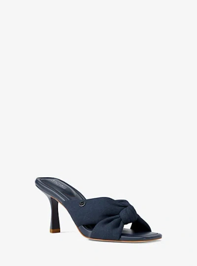 Michael Kors Elena Cotton Sandal In Blue