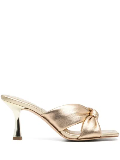 Michael Kors Elena Heeled Sandal In Gold
