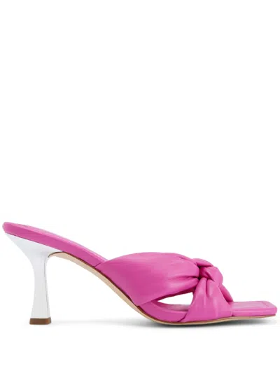 Michael Kors Elena Leather Sandals In Fuchsia