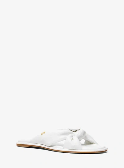 Michael Kors Elena Leather Slide Sandal In White