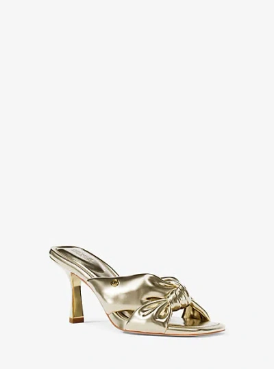 Michael Kors Elena Metallic Sandal In Gold
