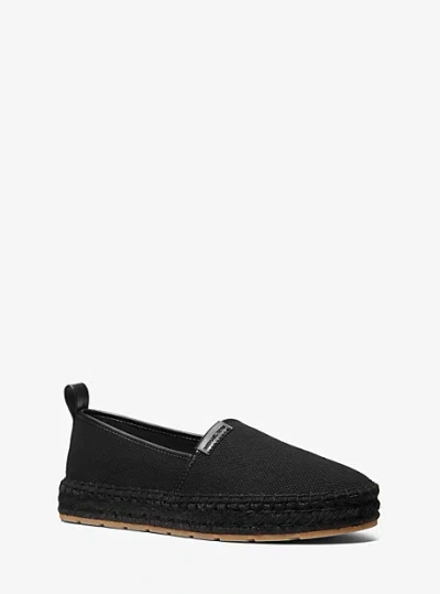 Michael Kors Elias Cotton Canvas Slip-on Espadrille In Black