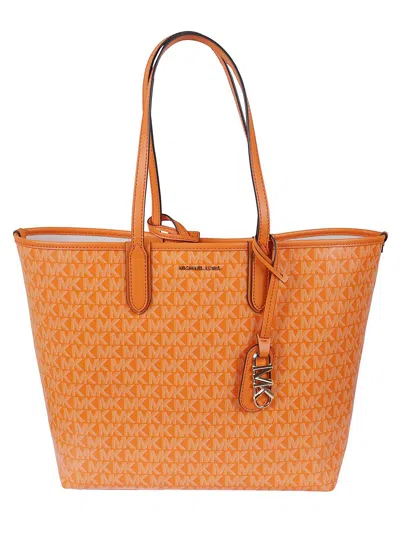 Michael Kors Eliza All-over Logo Printed Large Tote Bag In Apricot