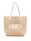 MICHAEL KORS ELIZA EXTRA-LARGE STRAW TOTE BAG WITH EMPIRE LOGO