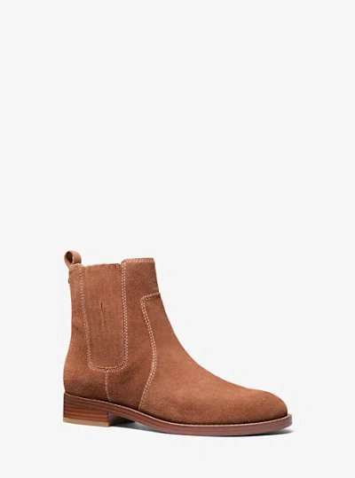 Michael Kors Ella Suede Chelsea Boot In Brown