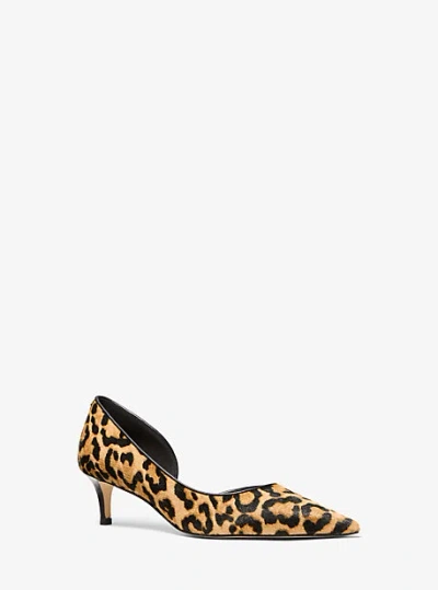 Michael Kors Elyse Leopard Print Calf Hair Pump In Animal Print