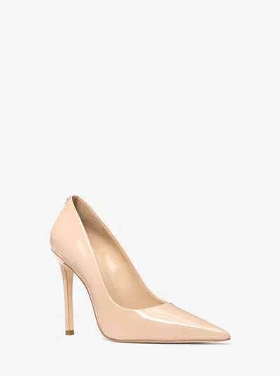 Michael Kors Elyse Patent Leather Pump In Neutral