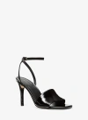 Michael Kors Elyse Patent Leather Sandal In Black