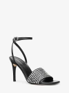 Michael Kors Elyse Studded Leather Sandal In Black