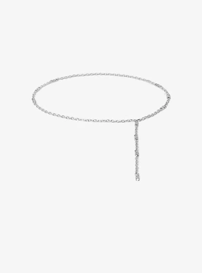 Michael Kors Embellished Chain-link Belt In Silver