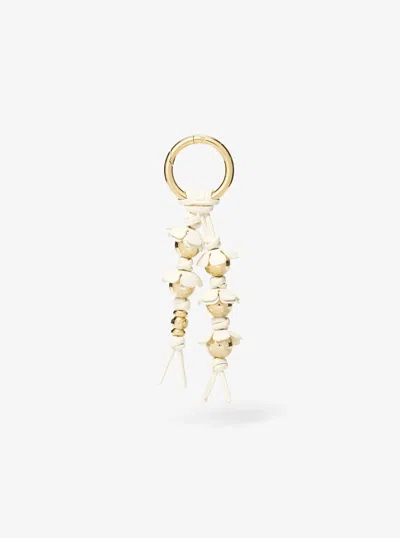 Michael Kors Embellished Floral Bag Charm In Gold
