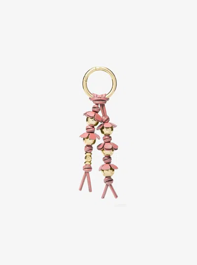 Michael Kors Embellished Floral Bag Charm In Pink