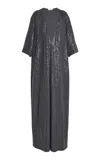 Michael Kors Embellished Jersey Gown In Grey