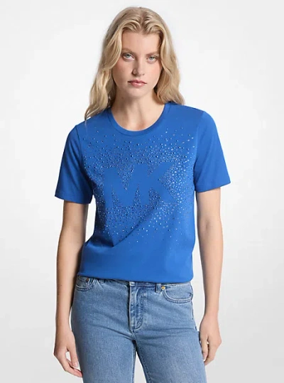 Michael Kors Embellished Logo Cotton T-shirt In Animal Print